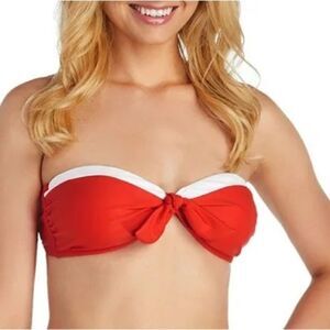NWT Raisins Bondi Bandeau Bikini Top Red Size Small Retro Barbie
